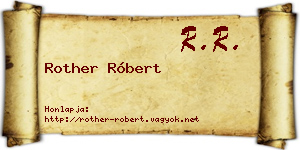Rother Róbert névjegykártya